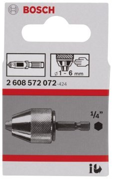 Bosch - 1-6 mm - 1/4''-6k Anahtarsız Mandren