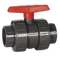 PVC Küresel asit vanası (Teflon + EPDM) Ø 40 mm  PN16