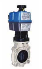 Elektrik aktüatörlü PVC kelebek vana Ø 75 mm