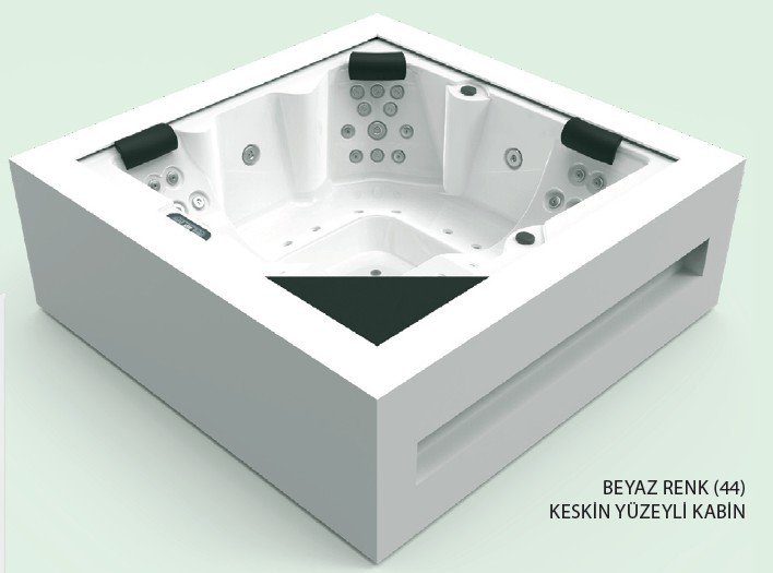 PURE ERGO Spa Beyaz Keskin Yüzeyli PureLine + ECOSpa Yalıtım + Bluetooth Ses Sistemi