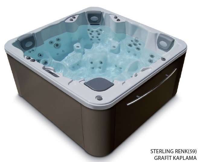 EVOLUTION Spa Thunder kaplama + Paslanmaz jet + Paslanmaz bar+ Lumiplus Aydınlatma + Örtü