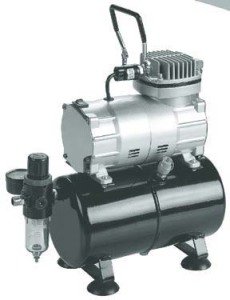 1adet Besgo vana için Kompresör, 230V, tank kapasitesi 3 L, 3,5 - 4,5 bar düşük gürültü seviyesi (40 db)