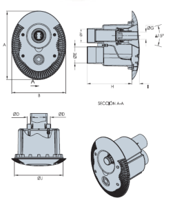 Karşı Akıntı Nozulu prefabrik havuz için 390x310 mm elips