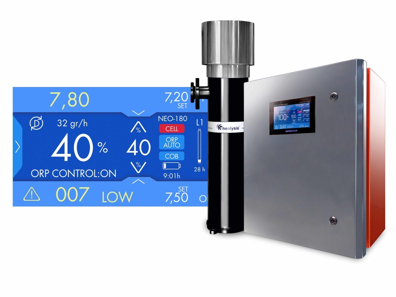 Neolysis UV + Tuz Elektroliz Sistemi ile Dezenfeksiyon (AP NEO/S 180 gr/saat + UV 3 x 90 W + pH/ORP (EXT-1))