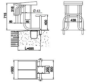AISI 304 Atlama podyumu Yükseklik: 700 mm
