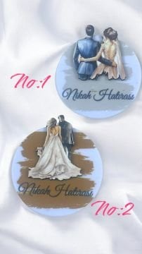 Beyaz Pleksi Üzeri Objeli Nikah Hat. Hediyelik20Ad