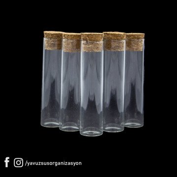 9 cm Mantar Tıpa Deney Tüpü Şişesi