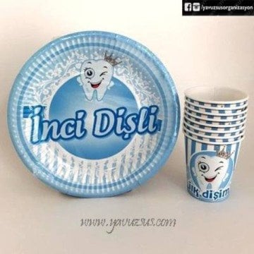 Yeni Diş Tabak & Bardak Seti(8 li)