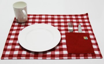 Kırmızı Kareli Cepli Amerikan Servis