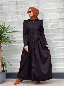 Siyah Çıtçıtlı Elbise