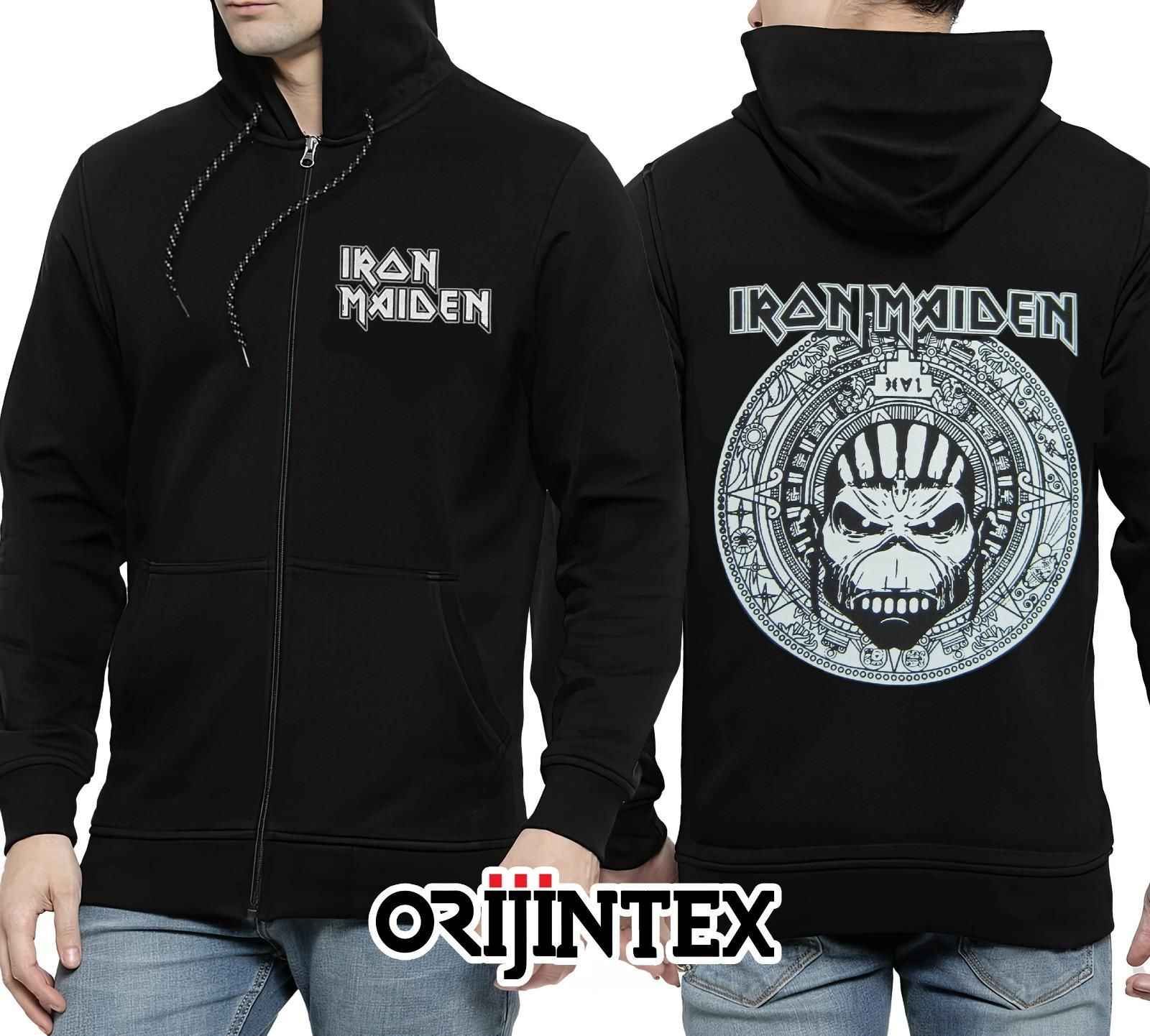 Iron Maiden Fermuarlı Kapşonlu Siyah Sweatshirt XL