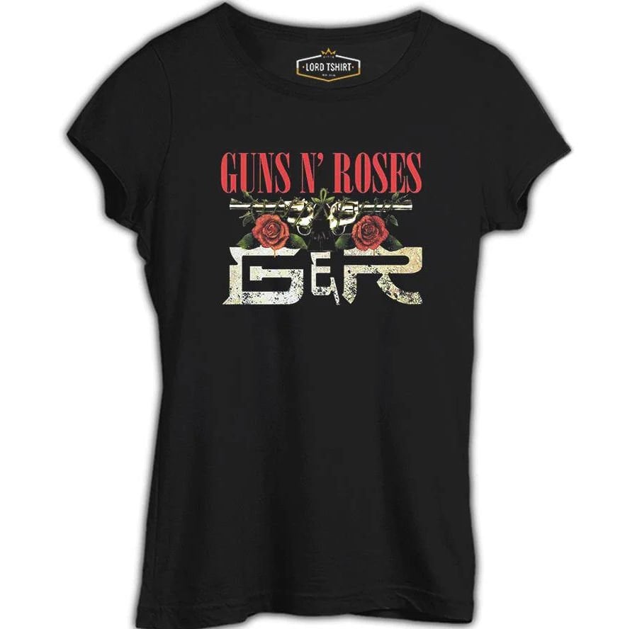 Guns N'Roses - Logo Siyah Kadın Tişört XS