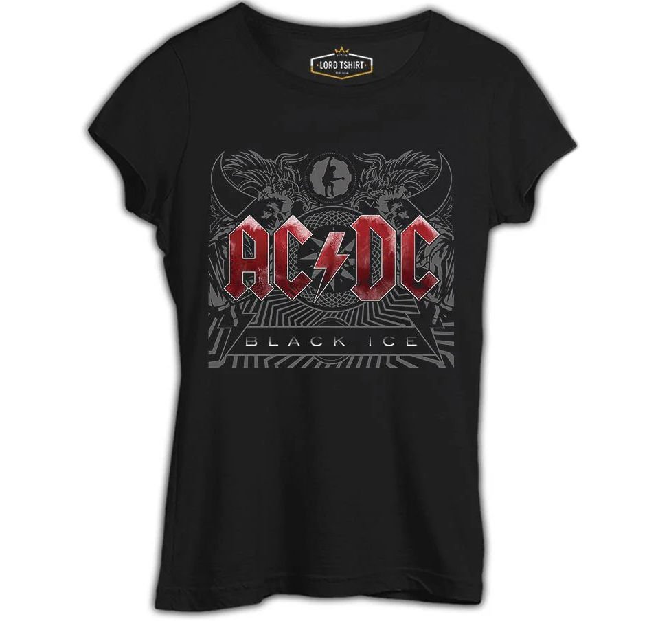 AC DC - Black Ice Siyah Kadın Tişört XS
