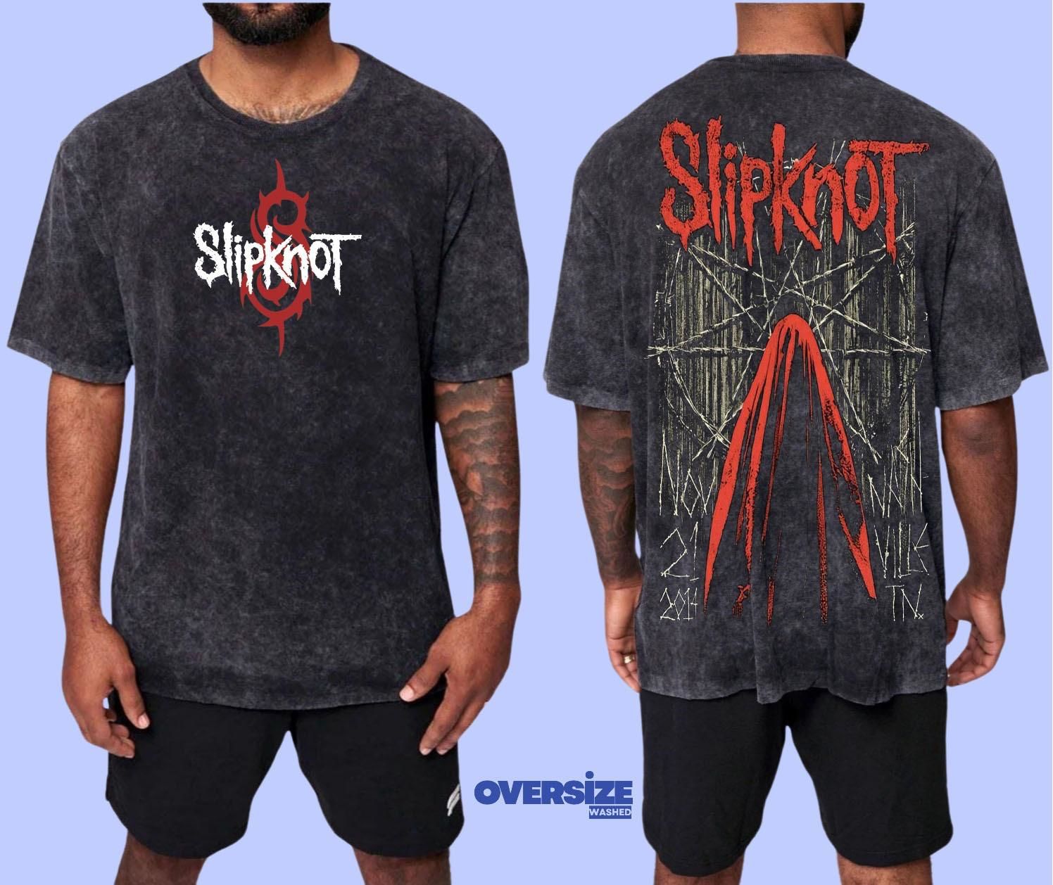 Slipknot Yıkamalı Over Size Tişört XL