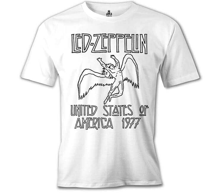 Led Zeppelin Beyaz 1977 Tişört XL