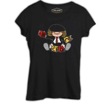 AC DC Cubes Siyah Kadın Tişört