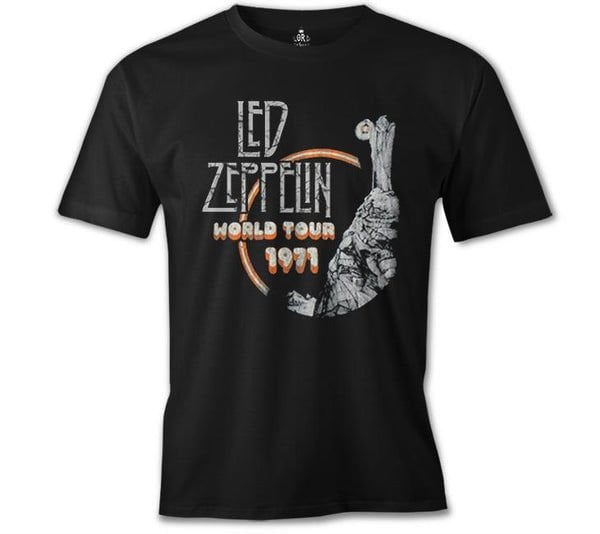 Led Zeppelin - World Tour Siyah Erkek Tişört 3XL