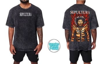 Sepultura Yıkamalı Over Size Tişört XL