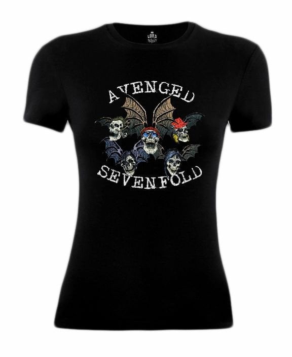 Avenged Sevenfold Bayan Tişört-Faces XS