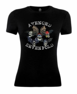 Avenged Sevenfold Bayan Tişört-Faces XS