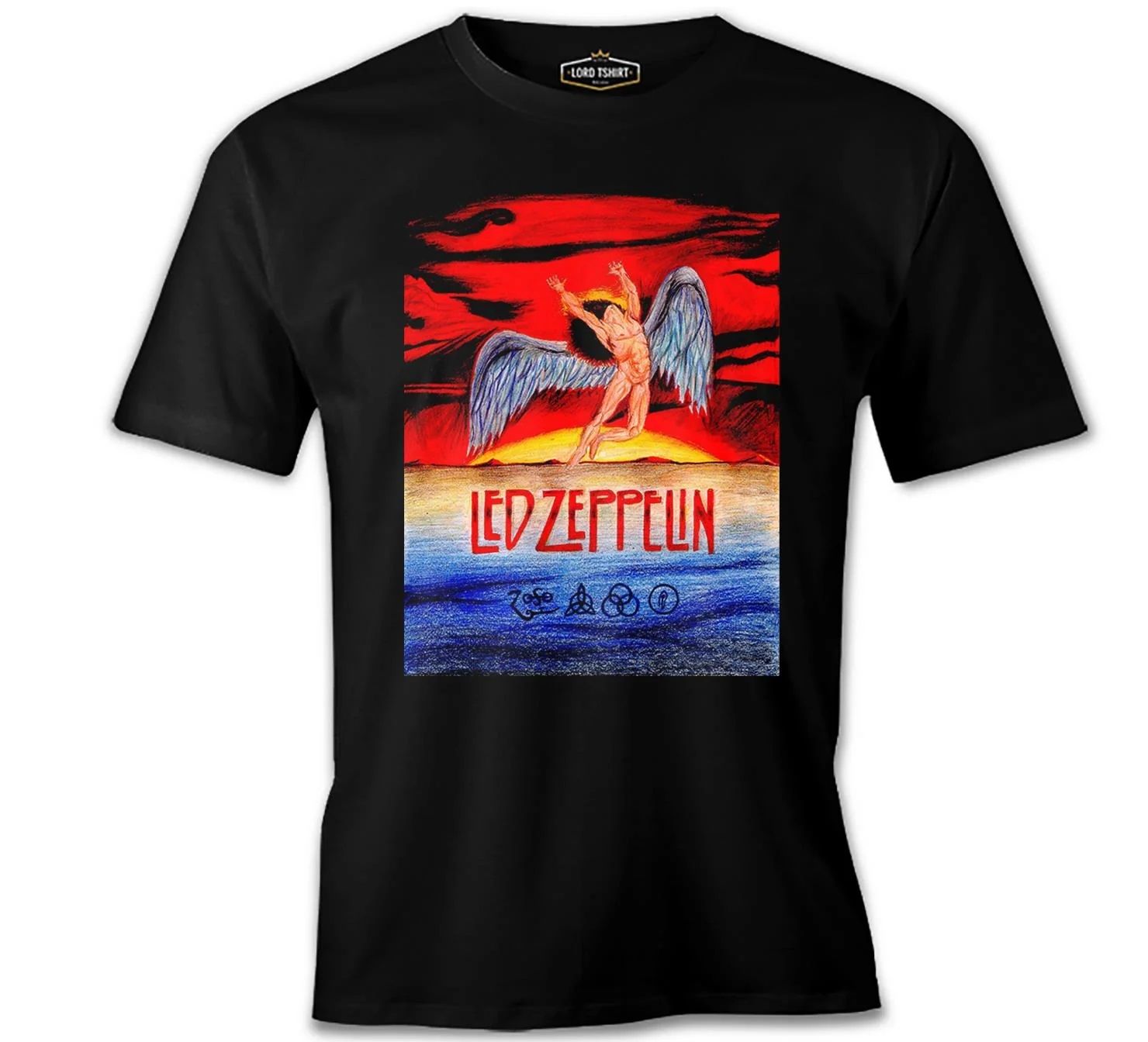 Led Zeppelin - Sun of the Angel Siyah Erkek Tişört 3XL