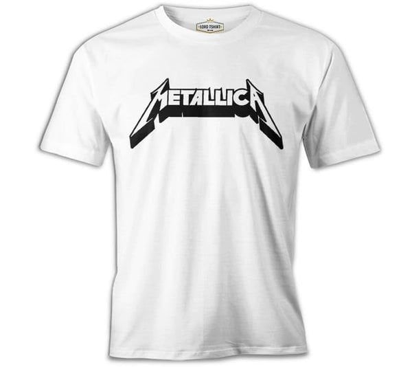 Metallica Logo - Beyaz Erkek Tişört 3XL