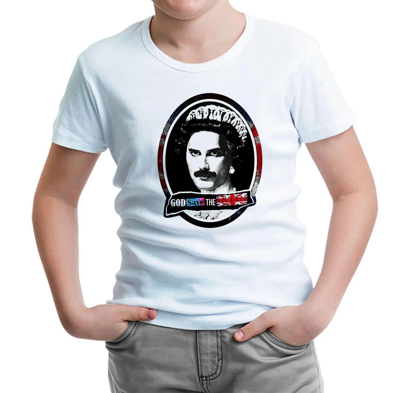 Queen - God Save Beyaz Çocuk Tişört 12
