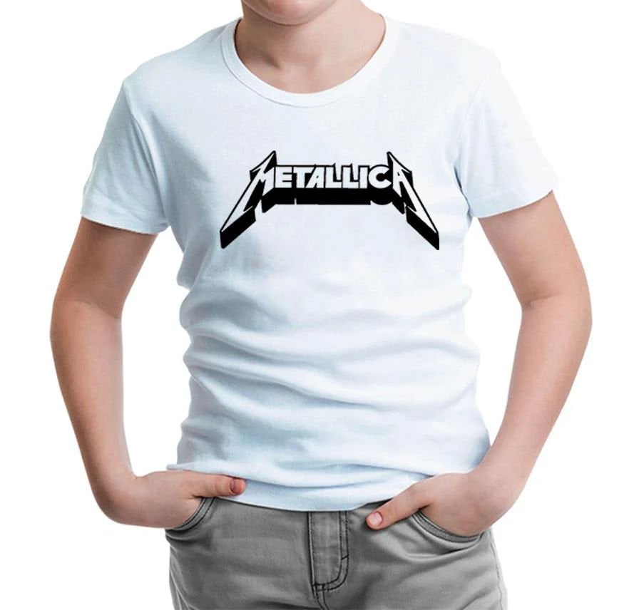 Metallica Logo - Stroke Beyaz Çocuk Tişört 12