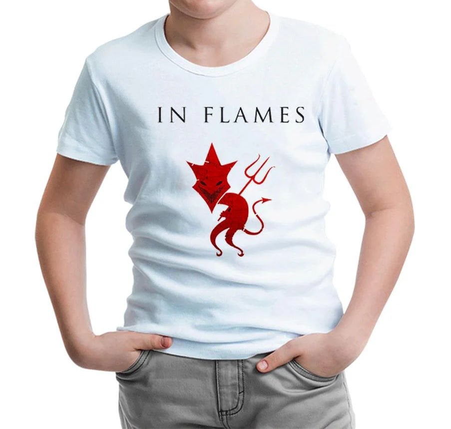 In Flames Beyaz Çocuk Tişört 12