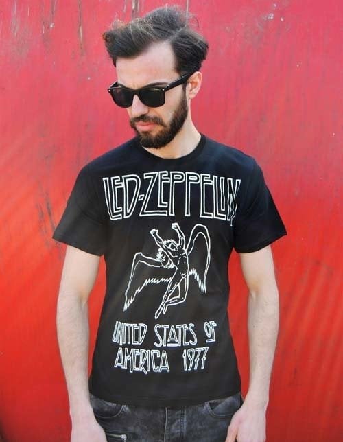 Led Zeppelin Siyah Erkek Tişört XL