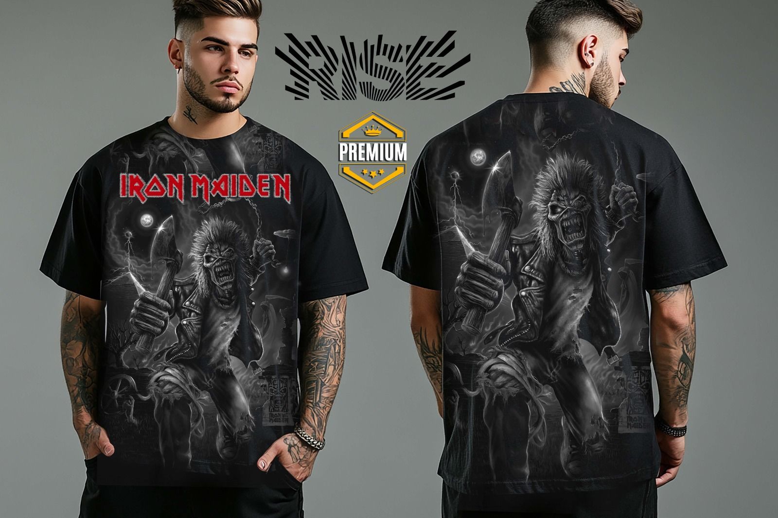 Iron Maiden Nakışlı Büyük Baskılı Tişört XL