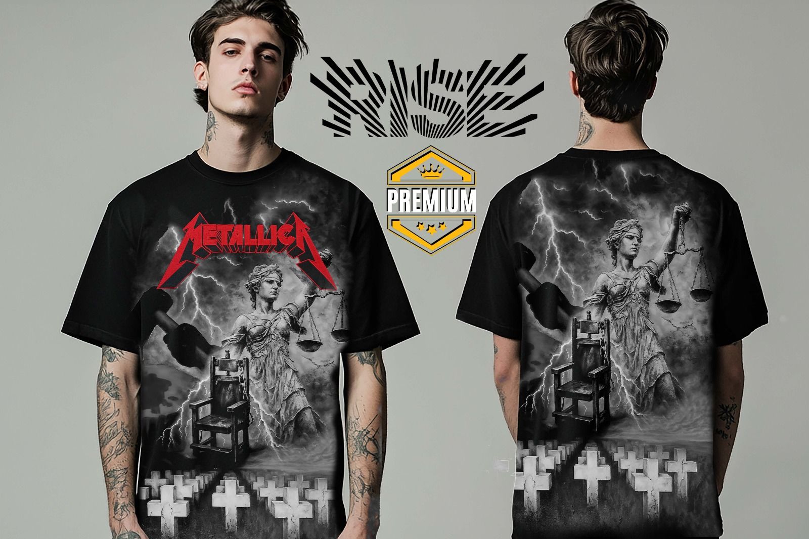 Metallica Nakışlı Büyük Baskılı Tişört XL