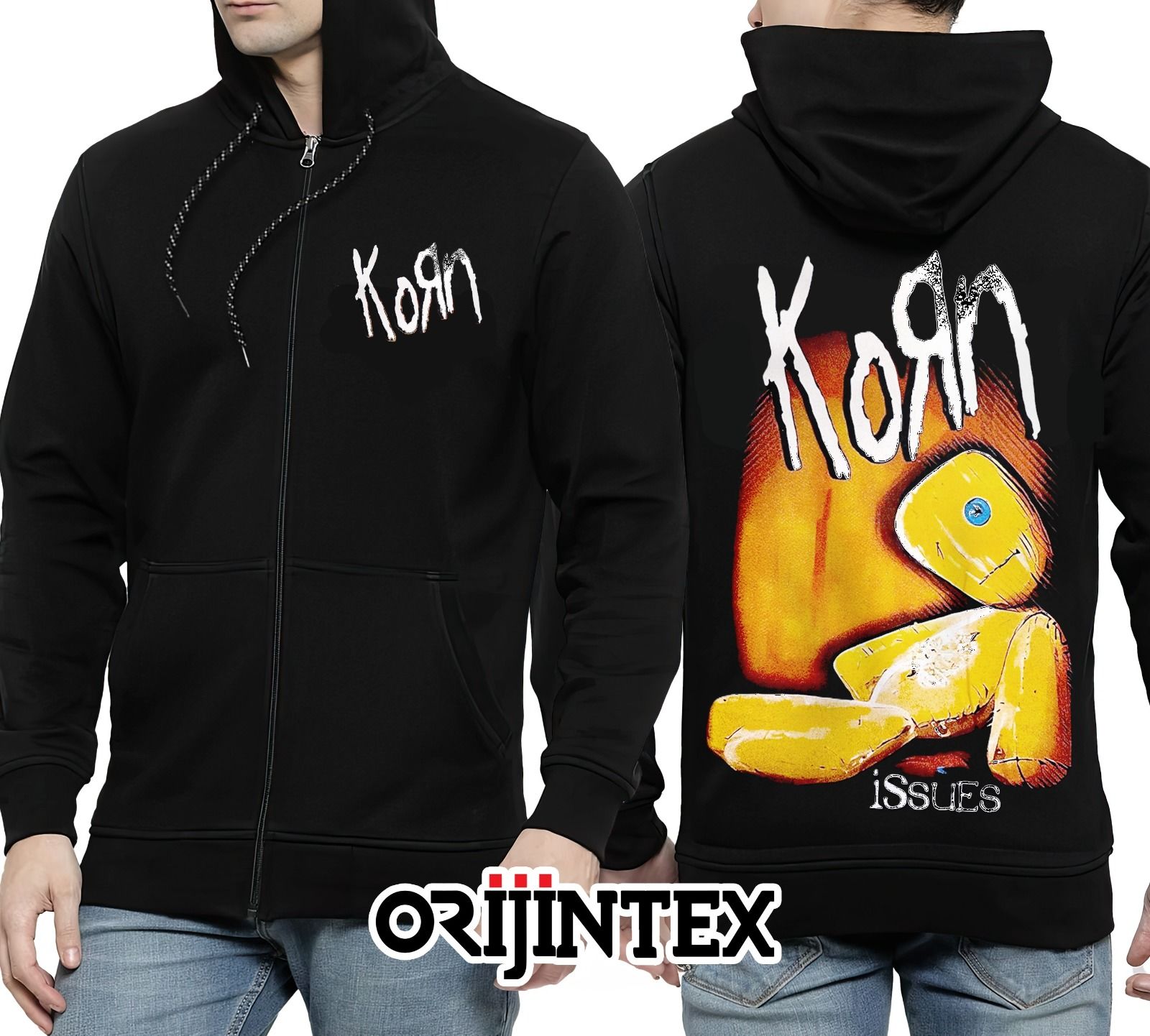 Korn Kapşonlu Fermuarlı Sweatshirt XXL