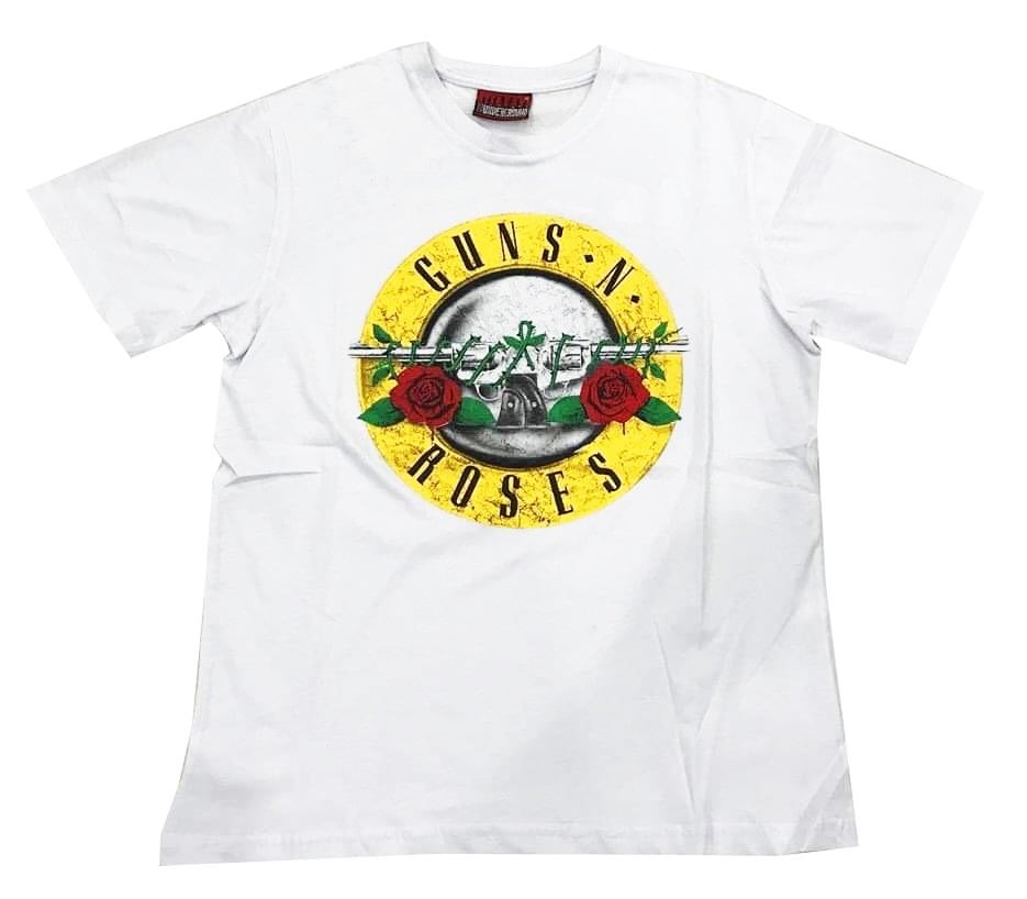 Guns n Roses Beyaz Erkek Tişört-Logo XL