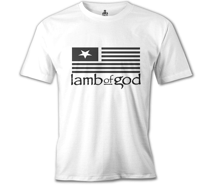 Lamb of God - Logo Beyaz Erkek Tişört XL