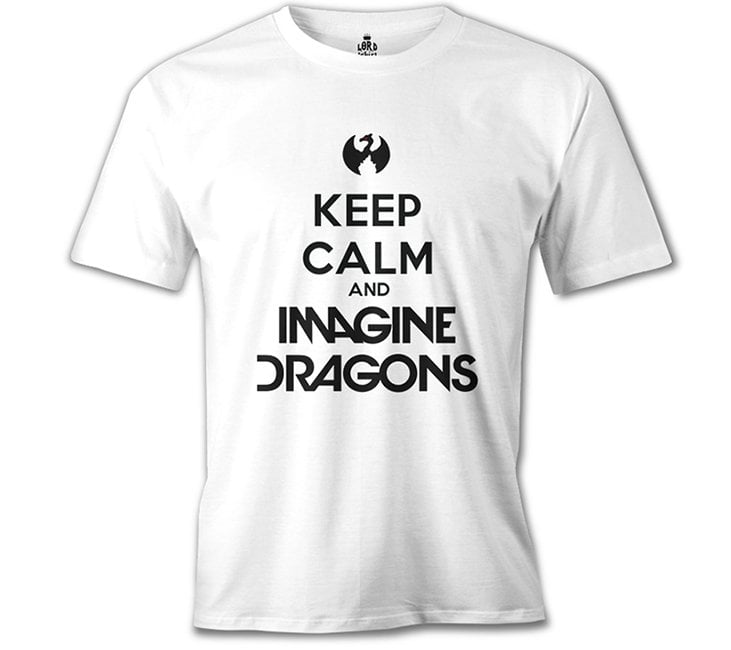 Imagine Dragons - Keep Calm Beyaz Erkek Tişört XL