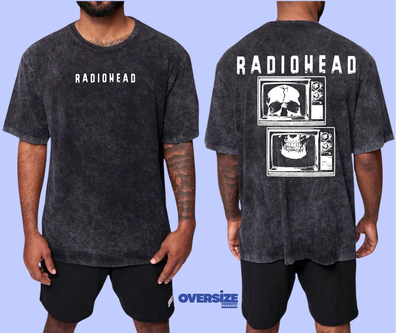 Radiohead Yıkamalı Over Size Tişört XL