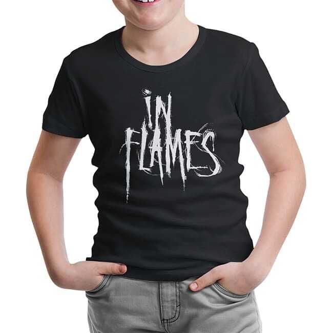 In Flames - Logo Siyah Çocuk Tişört 12