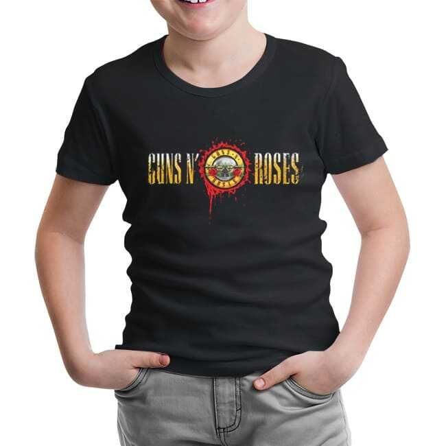 Guns N Roses - Drops Logo Siyah Çocuk Tişört 12