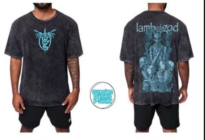 Lamb of God Yıkamalı Over Size Tişört L
