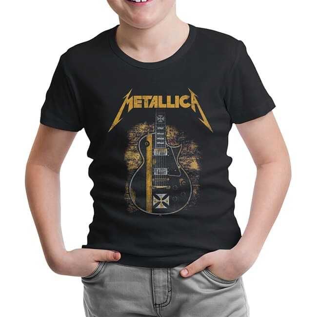 Metallica - Guitar in Sand Siyah Çocuk Tişört 12