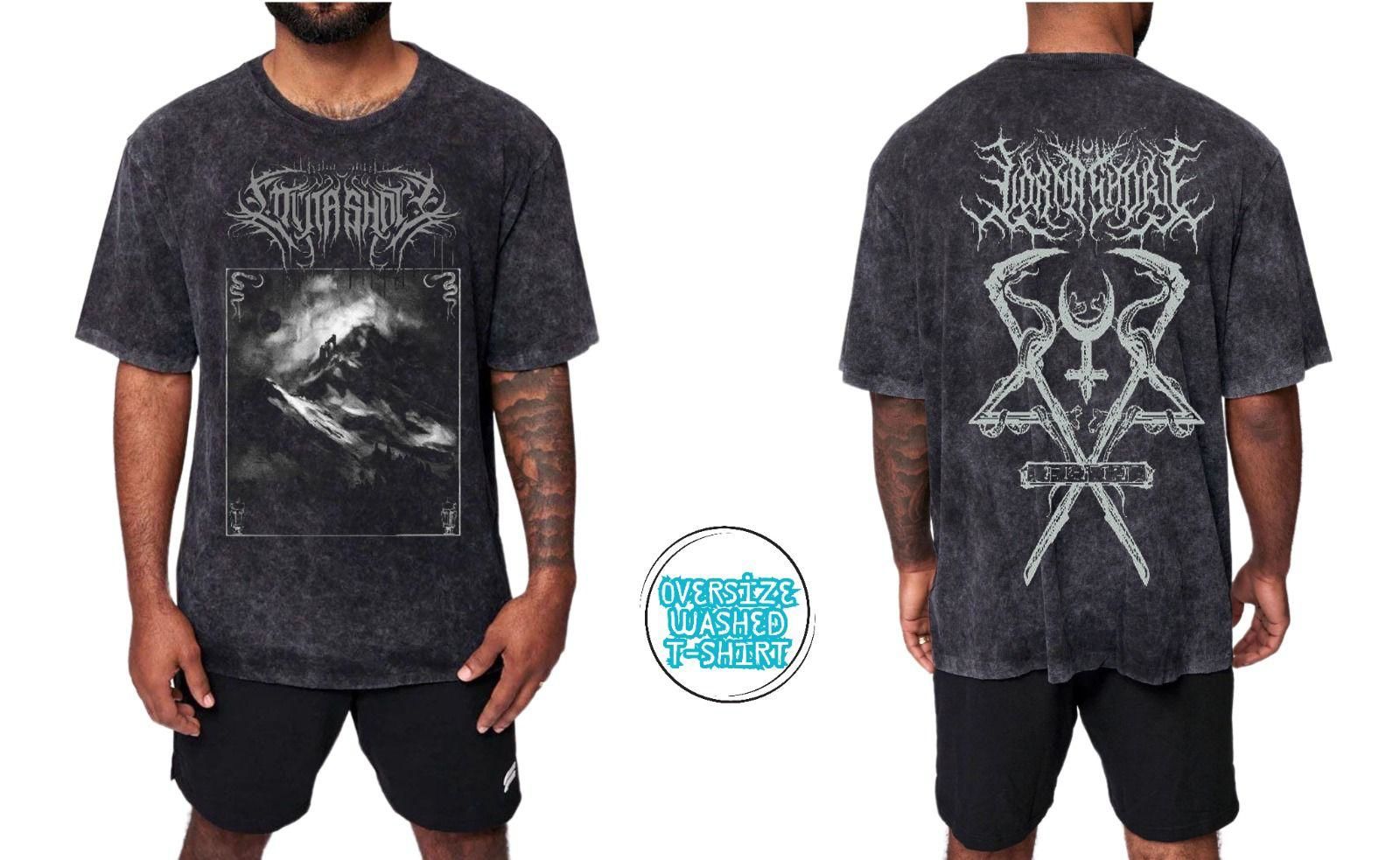Lorna Shore Yıkamalı Over Size Tişört XL