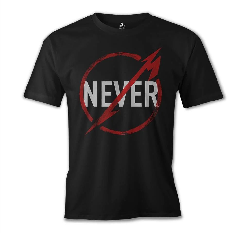 Metallica - Never Logo Siyah Erkek Tişört 3XL