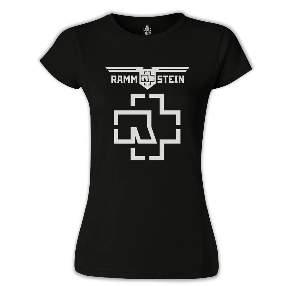 Rammstein - Logo Siyah Kadın Tişört XS