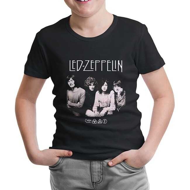 Led Zeppelin - Grup Siyah Çocuk Tişört 12