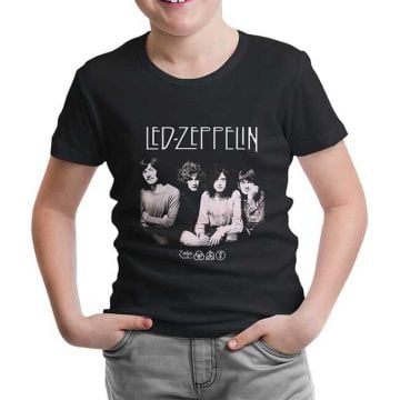 Led Zeppelin - Grup Siyah Çocuk Tişört