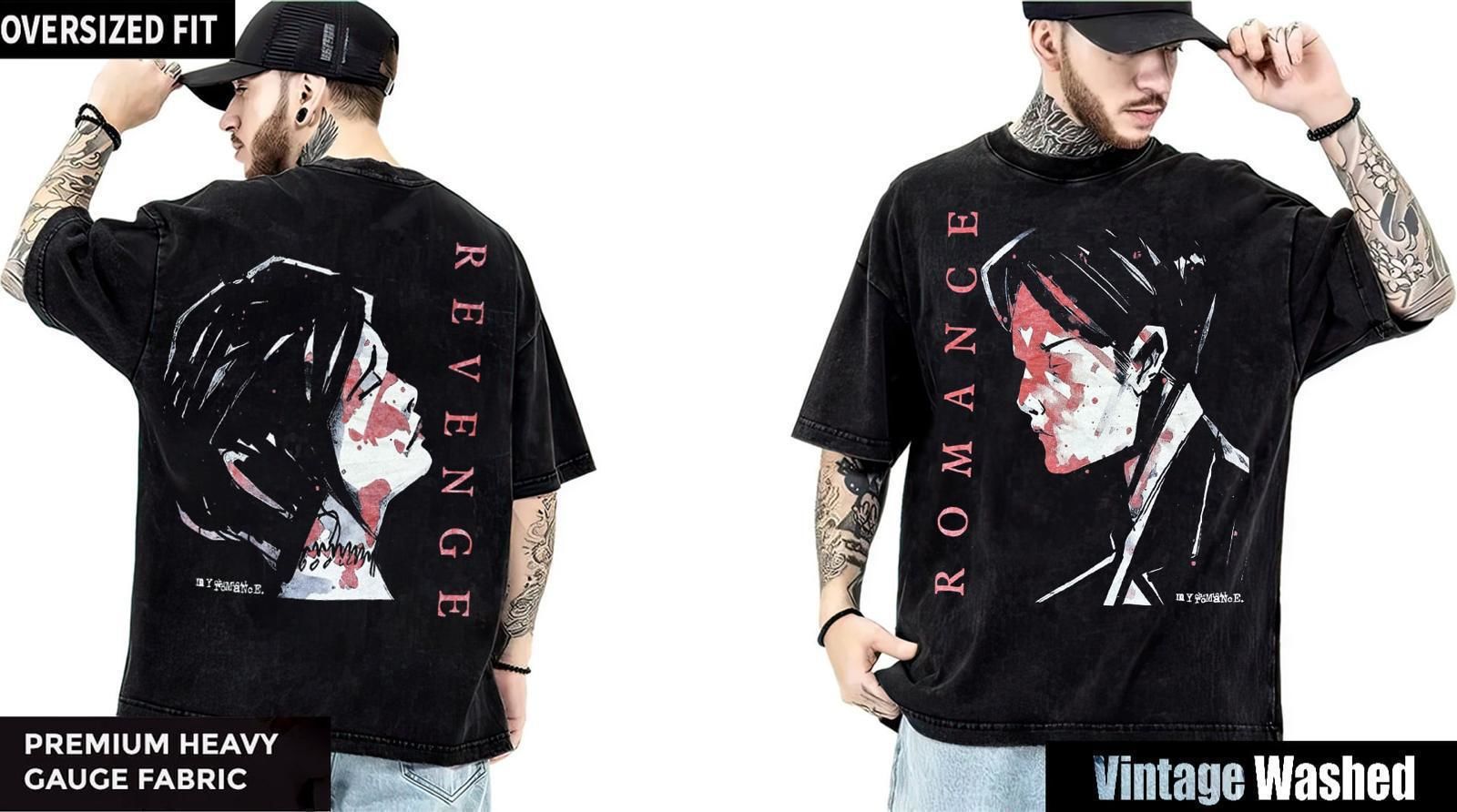 My Chemical Romance Yıkamalı Over Size Tişört M