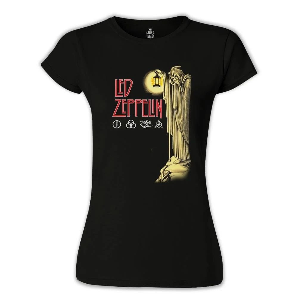 Led Zeppelin - Stairway to Heaven Siyah Kadın Tişört XS