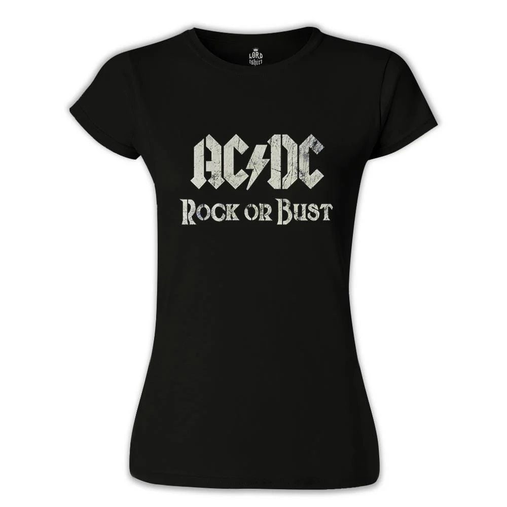 AC DC - Rock or Bust Siyah Kadın Tişört XS
