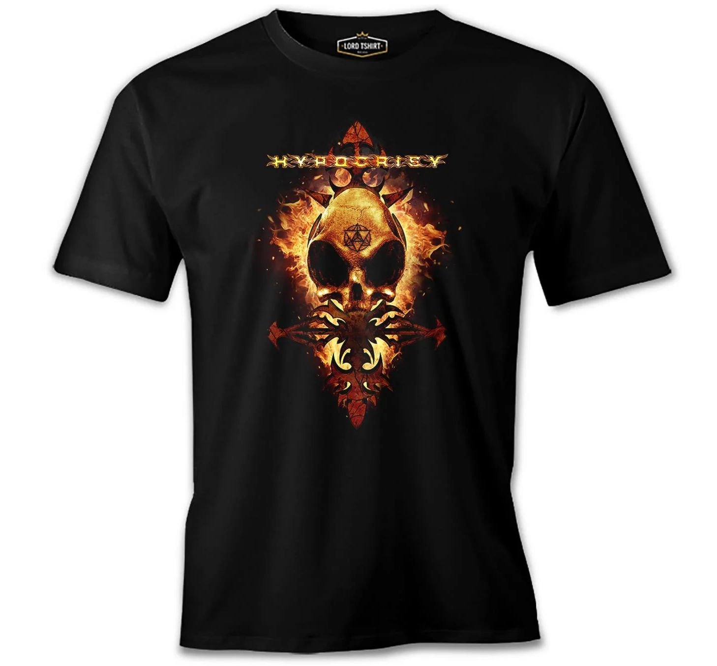 Hypocrisy - Kuru Kafa Siyah Erkek Tişört 3XL